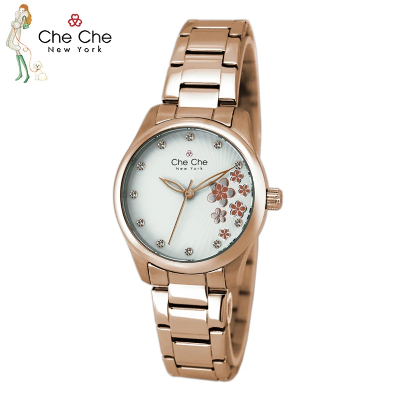 

CHE CHE CC032 watch for women elegant small dial cherry blossom women's national style French simple quartz sweet clover table