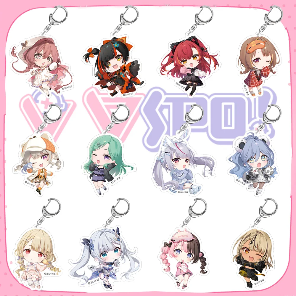 Chaveiro de Acrílico Chibi VSPO VTuber KAGA SUMIRE KAGA NAZUNA KOGARA TOTO ICHINOSE URUHA KURUMI NOAH TOSAKI MIMI Vol.3 Pingente para Bolsa