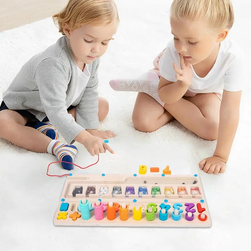 Planche de Maths en Bois pour Enfants, Couleurs Vives, Jouet d'Éducation Précoce, Nombres, Bords Ronds, pour Élèves