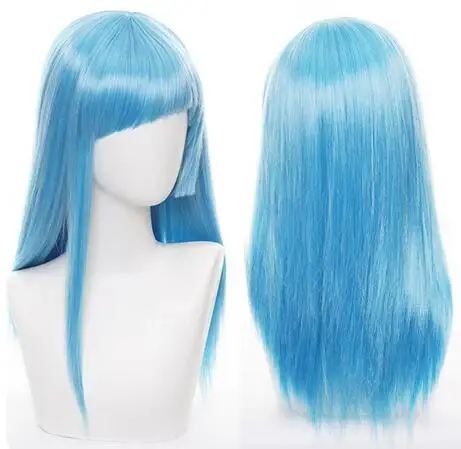 New Miwa Kasumi Cosplay Jujutsu Kaisen Cosplay Wig Blue Long Hair Heat Resistant Synthetic Halloween Party Accessories + Wig Cap