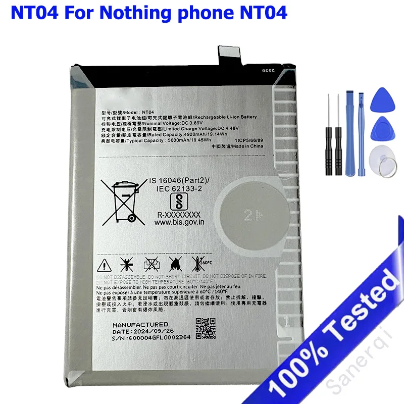 

New Battery 5000mAh NT04 For Nothing phone 4 NT04 Nothing phone Batteries Batteries + Tools