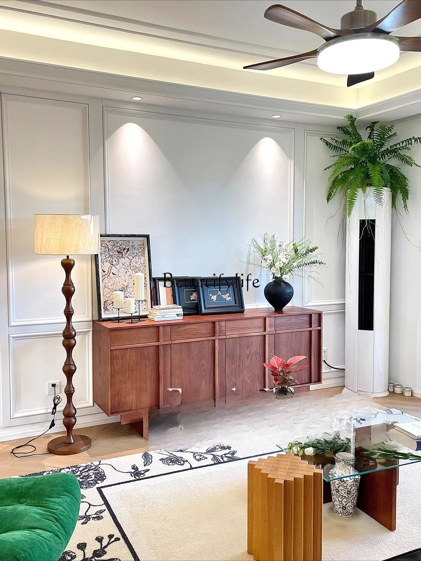 LS42 خزانة جانبية من الخشب الصلب من العصور الوسطى، خزانة فرنسية قديمة