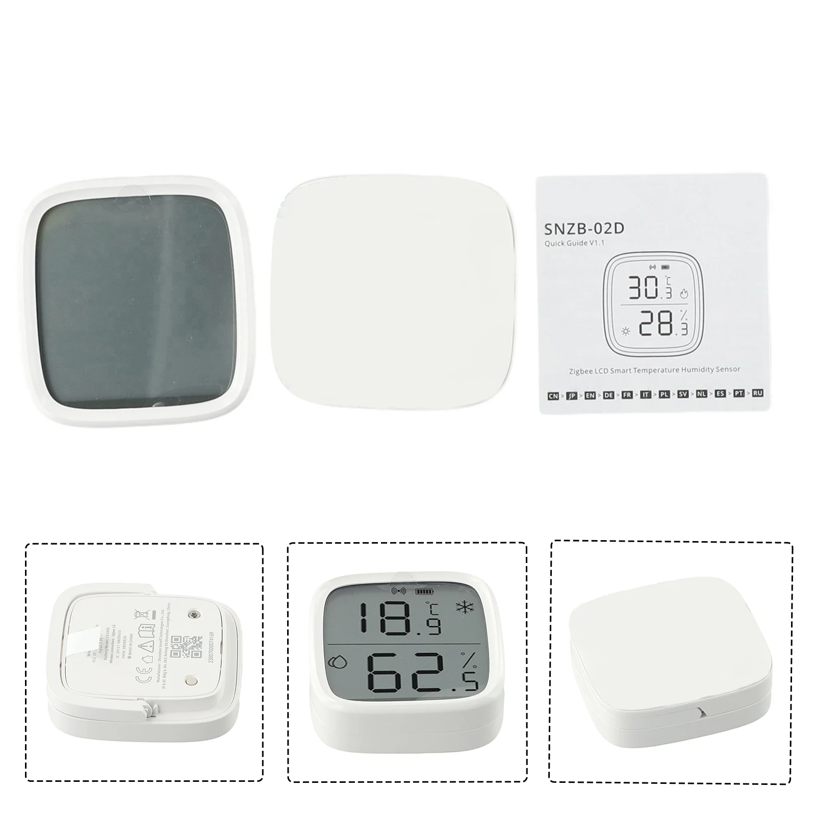 1PC SNZB-02D Smart Temperature Humidity Sensor Wireless Connections For-Zigbee 3.0 Hub Connectivity LCD Thermometer Hygrometer