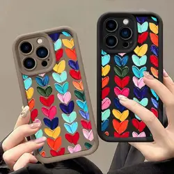 Cute Rainbow Love Heart Soft Silicone Phone Case for Xiaomi Mi 14 14T Pro POCO M6 Pro X5 X3 NFC F3 GT F4 F5 X4 11 Lite 5G NE 12T