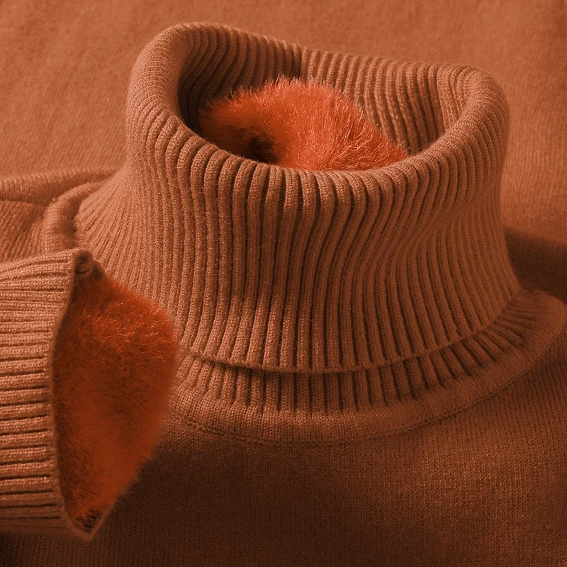 Sweatwear Heren Anti-pilling Hoge kwaliteit gebreide coltrui Slim Fit trui met lange mouwen Effen kleur Trend herenkleding