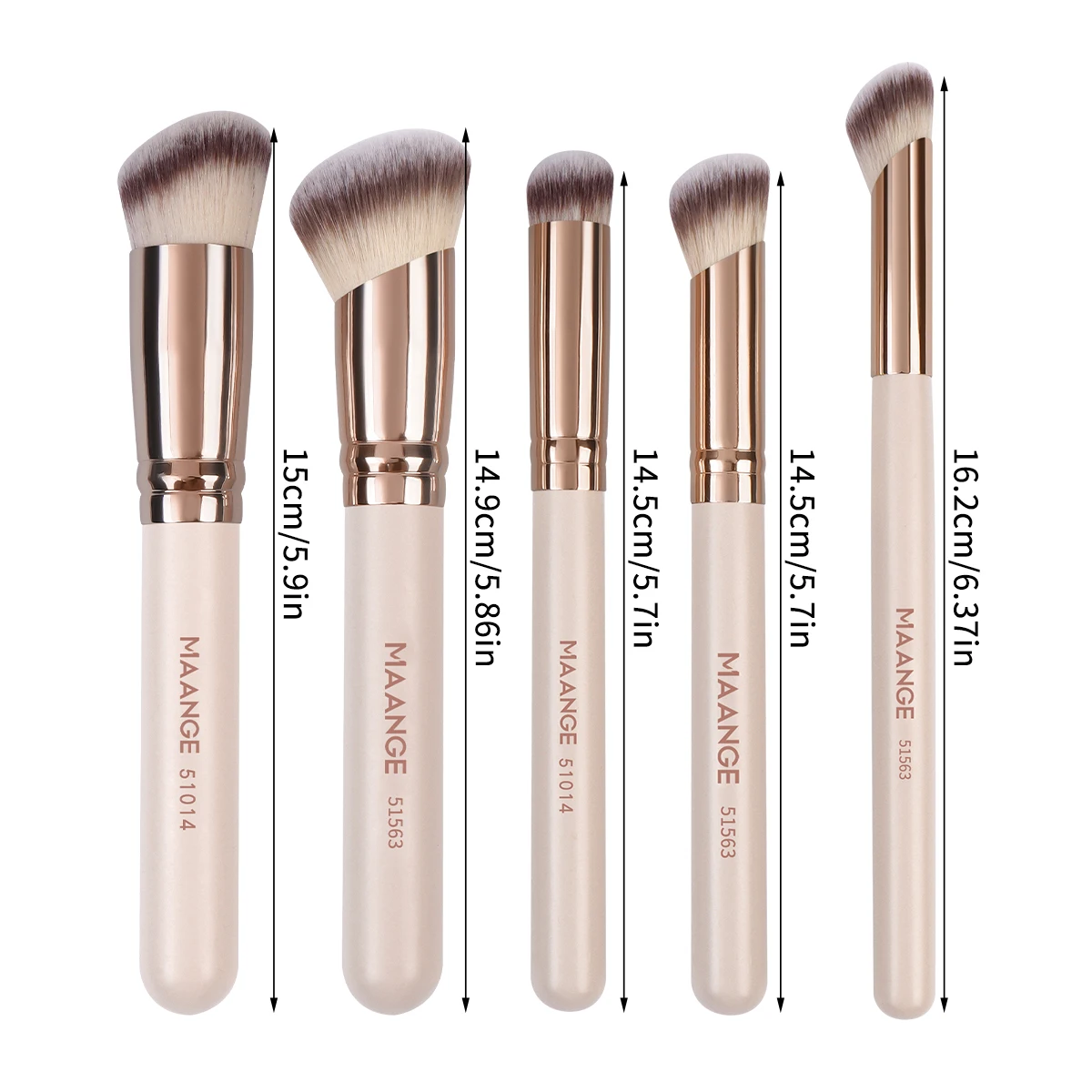 MAANGE メイクブラシ 5 個パウダーブラッシャーファンデーションメイクブラシポータブル液体クリーム化粧品ブレンド美容メイクアップキット