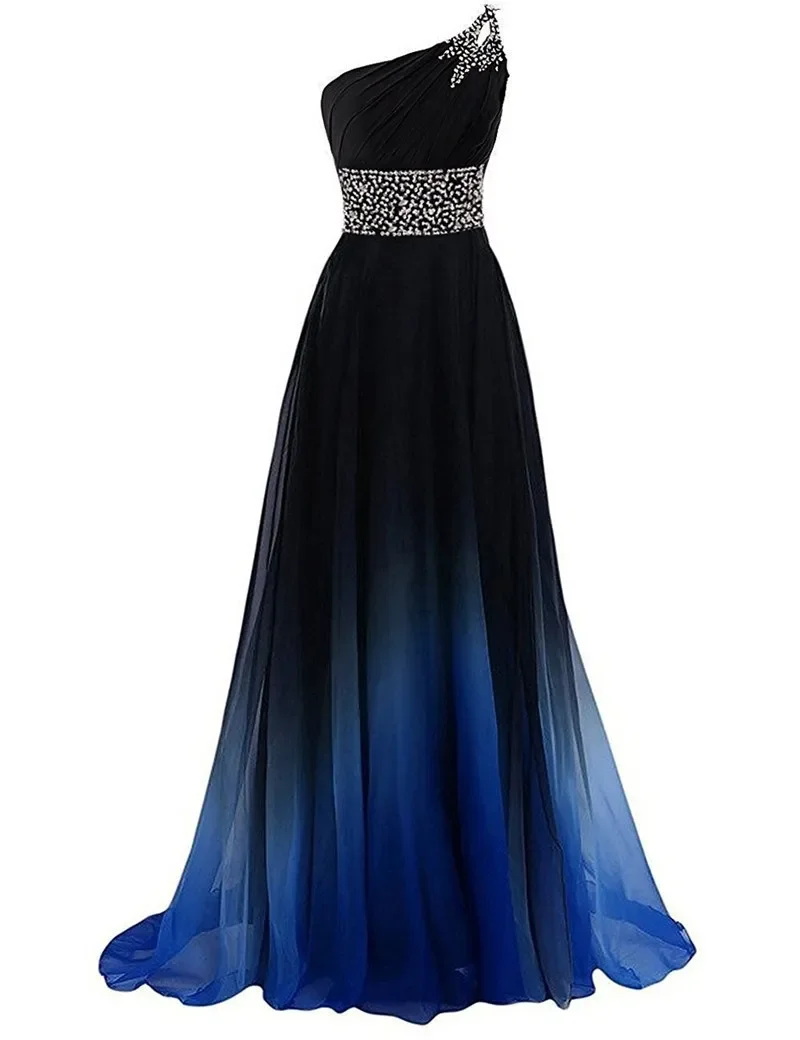 CustomizedFashion Gradient Prom Dresses Women Off Shoulder Sparkly With Appliques Vestidos De Gala Luxury Belt Night Dress 2024