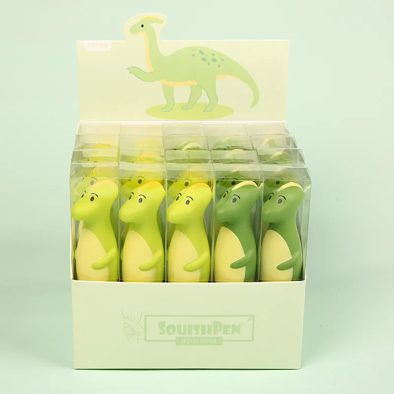 20PCS  Individualized pressure relief stationery pen Simple student Rollerball pen Dinosaur modeling stationery pen