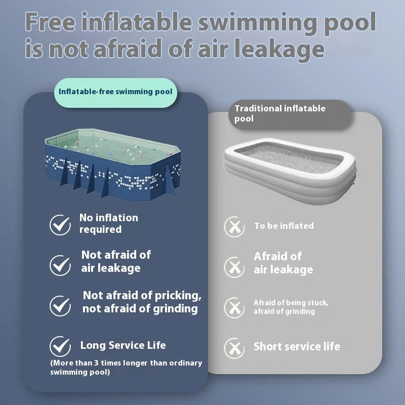 Piscine Non gonflable pour enfants piscine extérieure pliante piscine surdimensionnée familiale extérieure