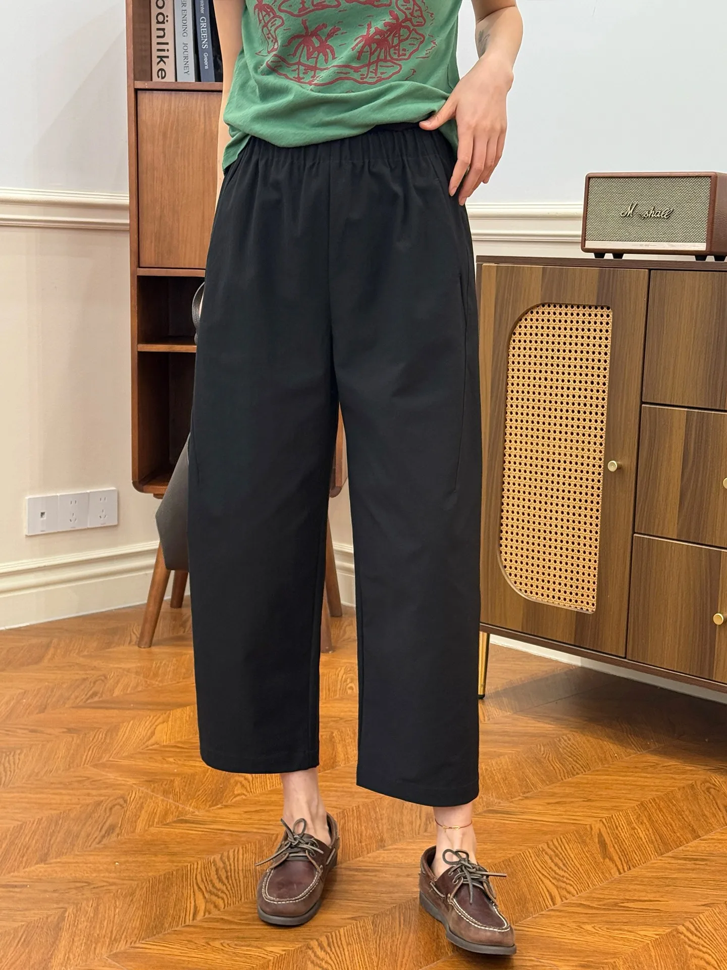 Comfortable Elastic Waist Straight Leg Casual Pants Women's Multi-Color Simple Design Loose Fit Summer New Arrival