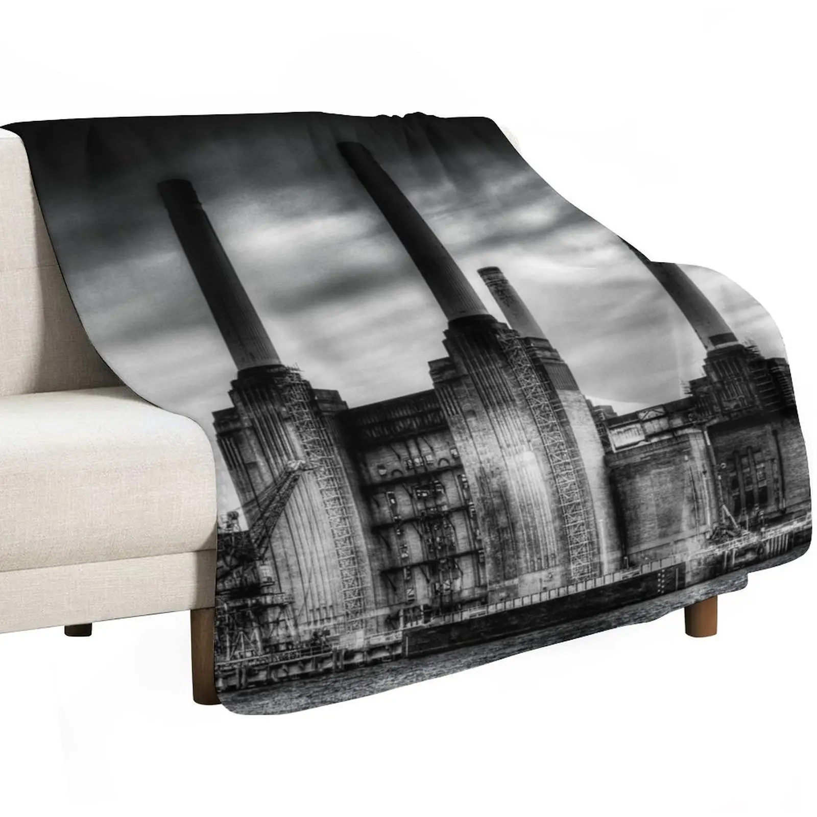 Battersea Power Station London Throw Blanket Soft Plush Plaid Soft Big Thermal Decoratives Retros Polar Blankets