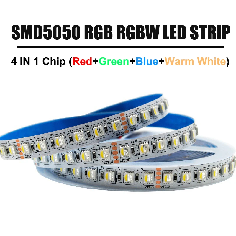 

12V 24V SMD5050 RGBW RGBWW Rgb led tape 4 Color in 1 LED Chip 60 /84/96LEDs IP67Waterproof led lights strips for bedroom decor