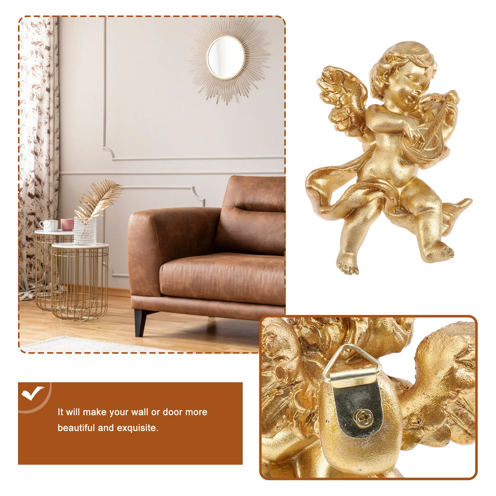 

Vintage Style Angel Ornament Premium Material Home Decoration Compact Lightweight Fine Craftsmanship Beautiful Elegant