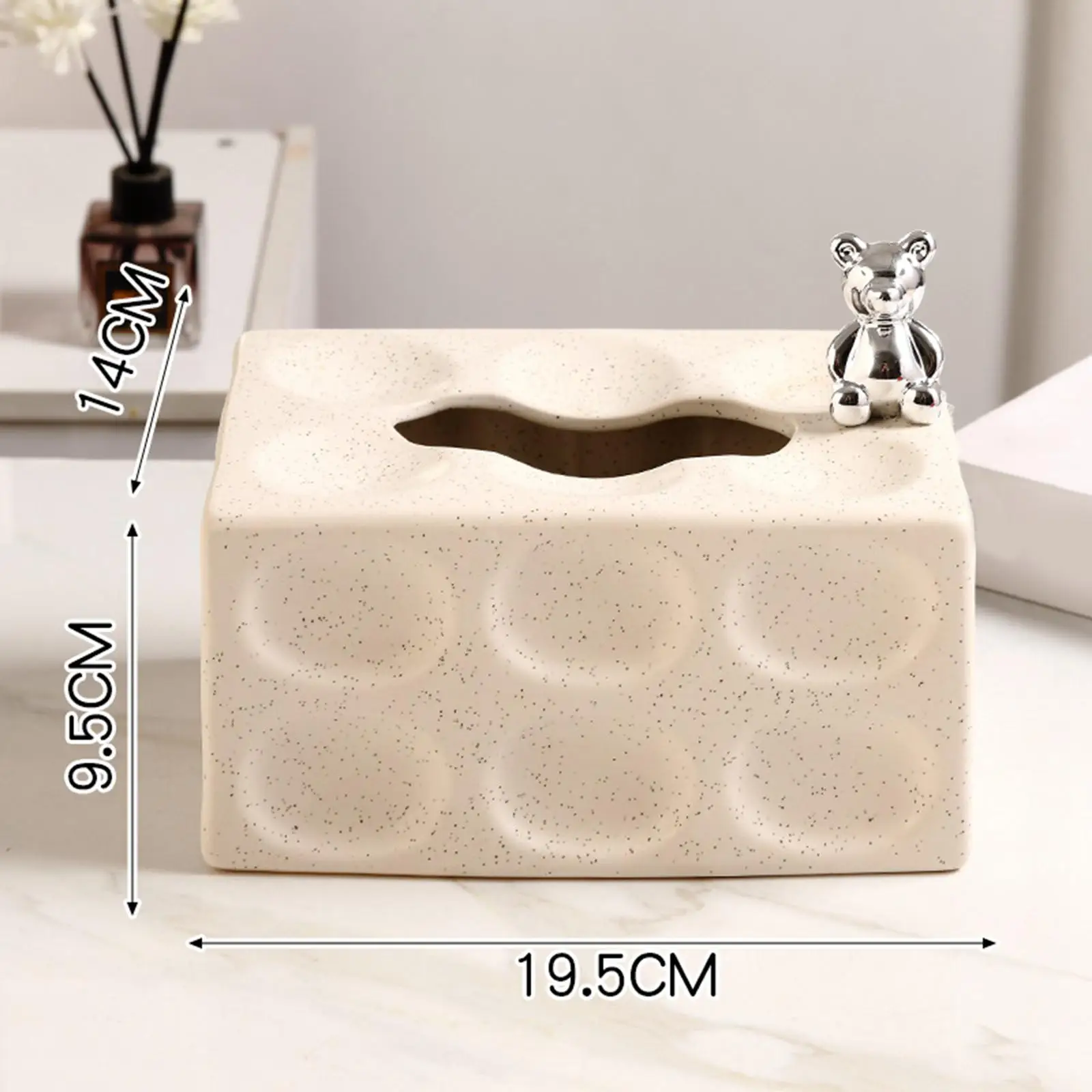

Creative Ceramic Tissue Box Cover Napkin Dispenser for Car Bedroom Home
