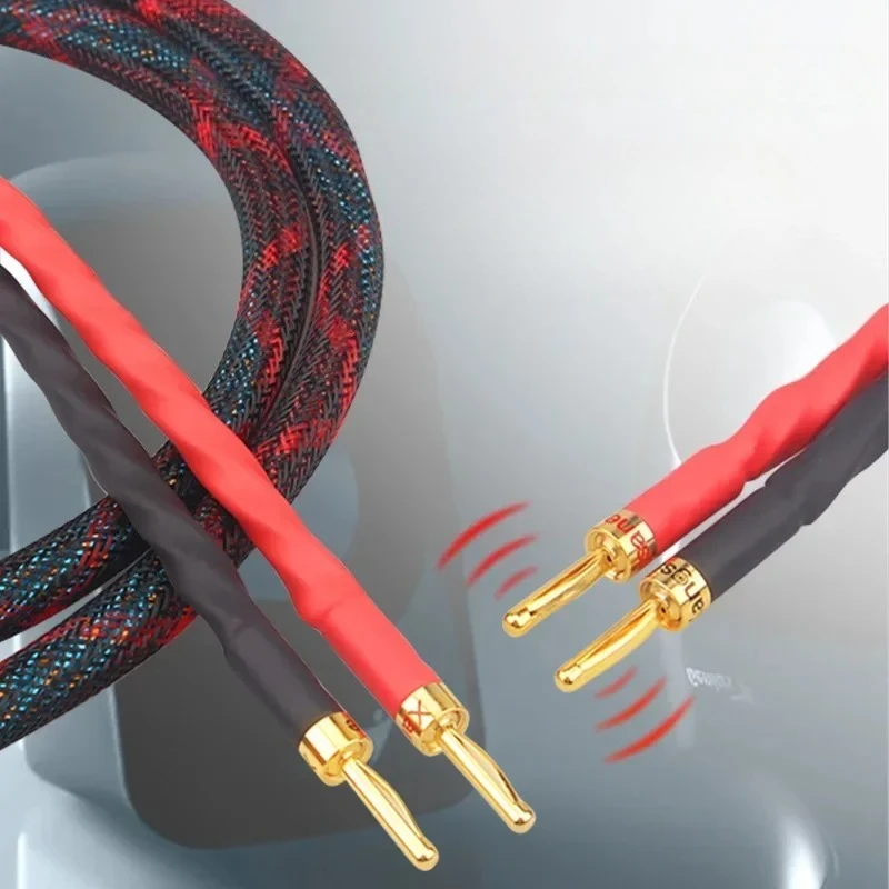 ペアスピーカーケーブルバナナプラグ-4n-無酸素銅-hifi-オーディオアンプスピーカーワイヤー
