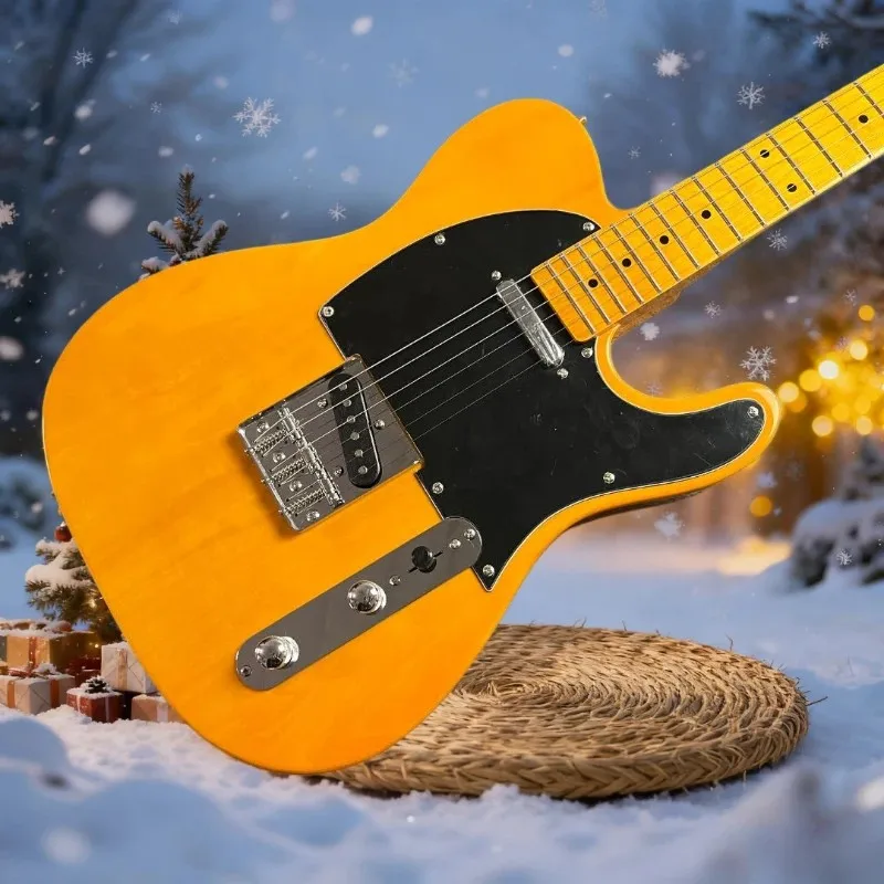 2026 HOT Yellow  Alder Wood Body Maple Fingerboard  Guitar  Fixed Bridge New Year Gift