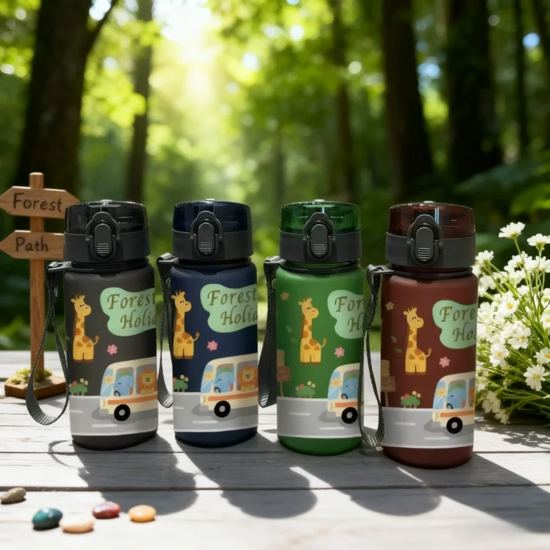 Taza para sorber para estudiantes impresa en 3D (400ML) – Tapas de alimentación creativas de dibujos animados, taza para bebidas portátil a prueba de derrames | Adecuado para la escuela