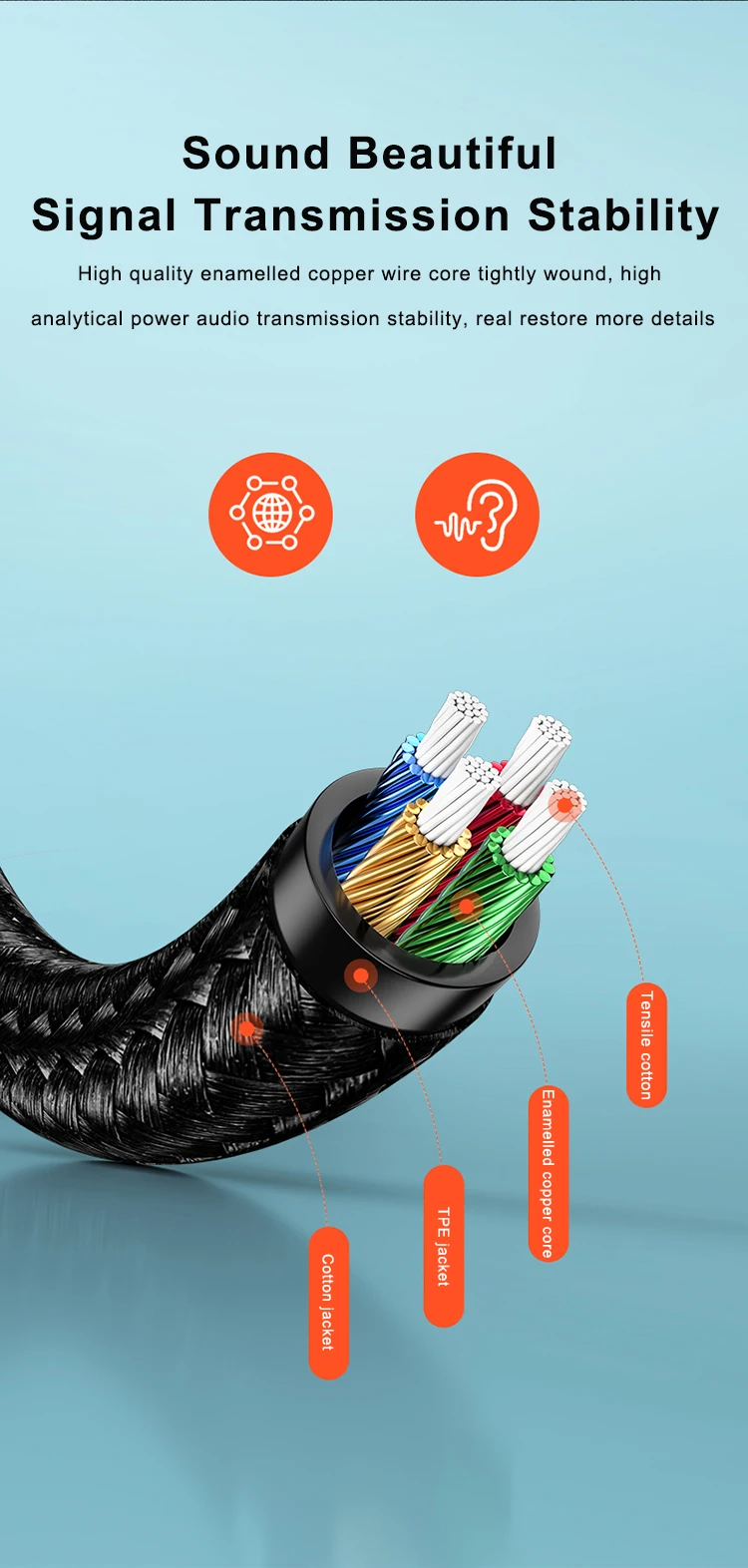 Samzhe Buchse 3,5mm Audio-Verlängerung kabel für Huawei P20 Lite Stereo 3,5mm Buchse Aux-Kabel für Kopfhörer Xiaomi Redmi 5 plus PC – Detail 3