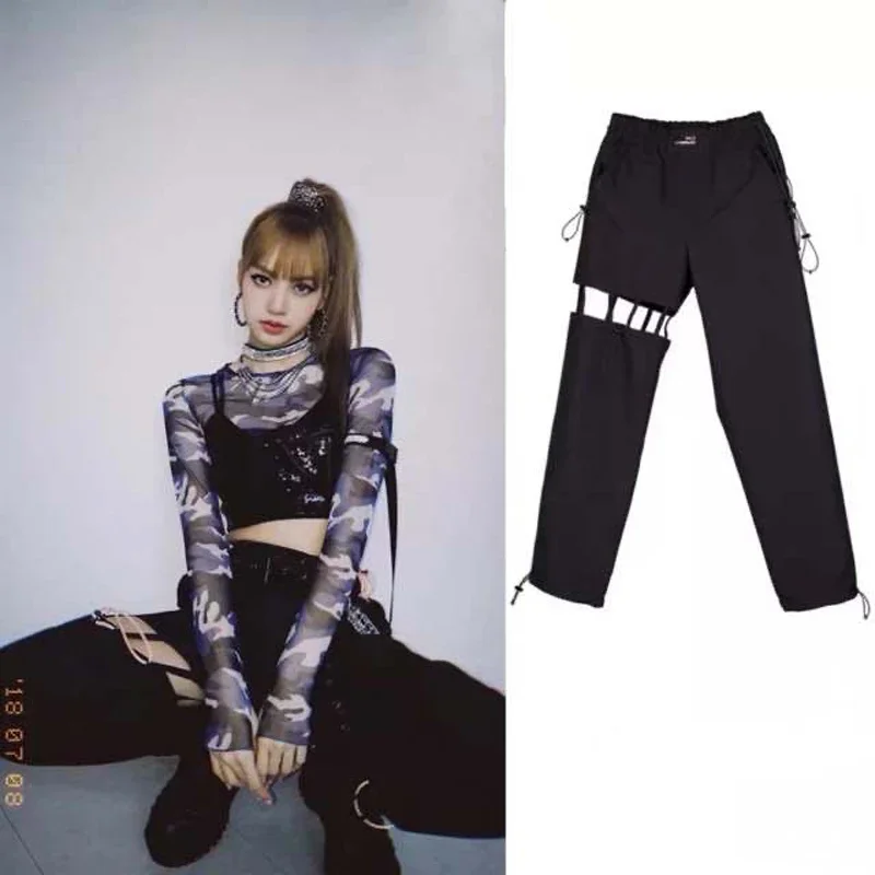 Female Singer Jazz Dance Costumes Korean Version Girls Group Hip Hop Black Clothing Modern Street Dance Stage Clothes DWY5219