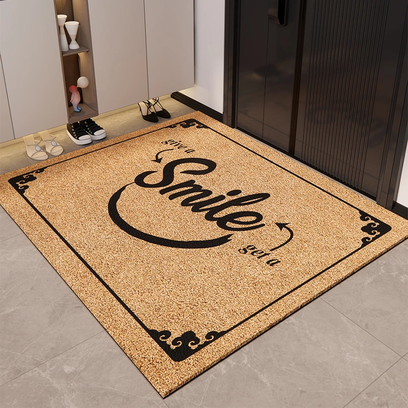 Door floor mat silk ring 2024 new door mat door non-slip foot pad dirt-resistant leave-in door entrance carpet