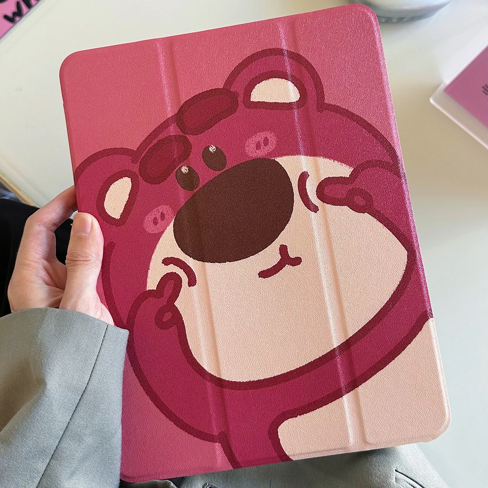 Cute Cartoon Bear Case for 2024 iPad Air 6 M2 11 Pro 11 12.9 13 Inch Case 9.7 10.2 5th 6th 7th 8th 9th 10th Gen Air5 10.9 Funda