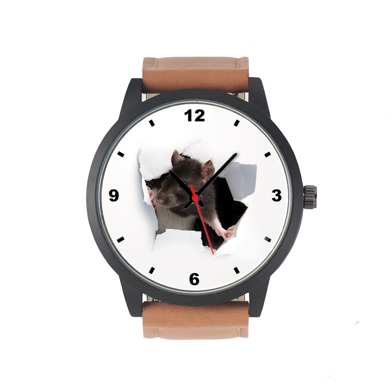 2024 Ornament Quartz Wrist Men's Watch Rat Mouse Design Small Animals Punk Cool  Style Scarves Gift Souvenir Decoration