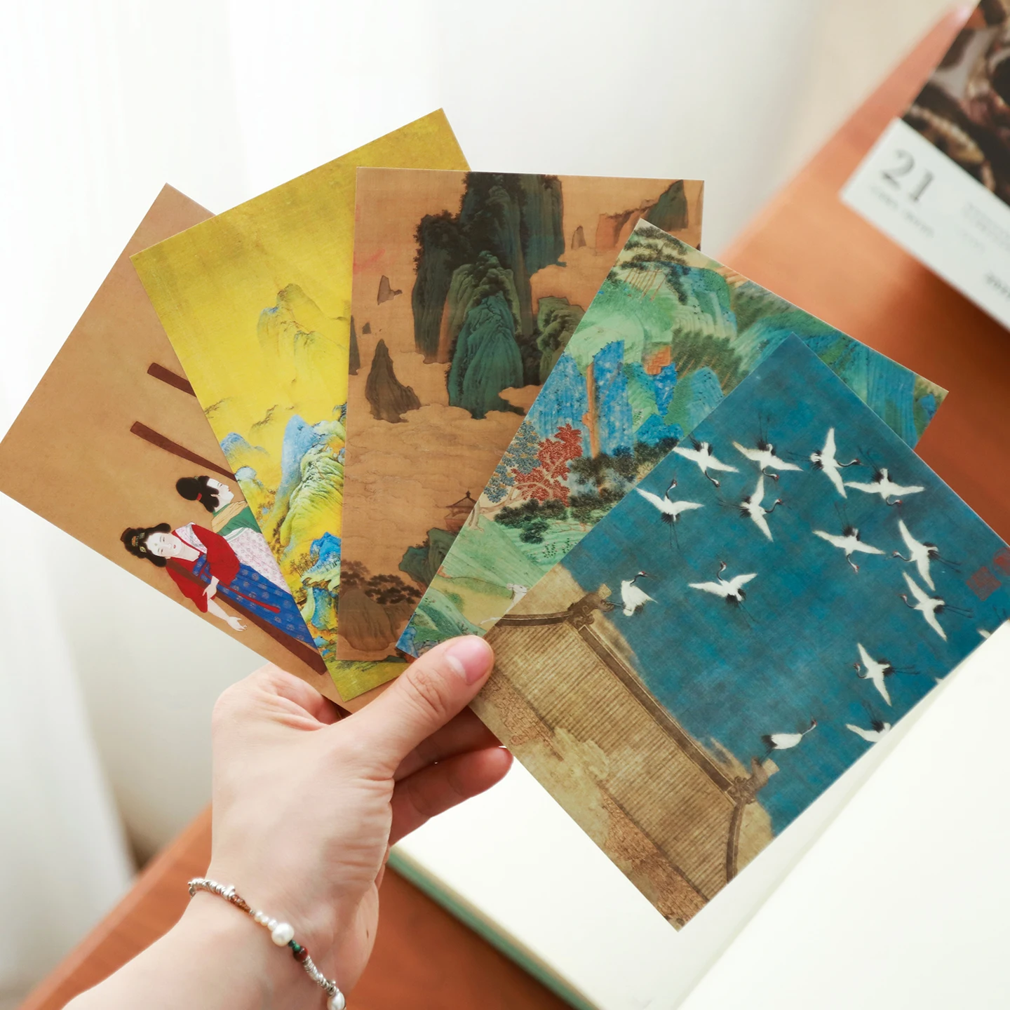 Morning Rain: Classic Art Stickers with Ancient Style, High-Value Chinese Calligraphy and Landscape Painting Journaling Material, Scenery Sticker Book