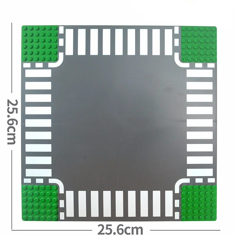 Ensemble de plaques de base de rue verte pour enfants, briques d'assemblage de bricolage, blocs de construction de route de ville classiques, pièces compatibles avec toutes les marques, jouets
