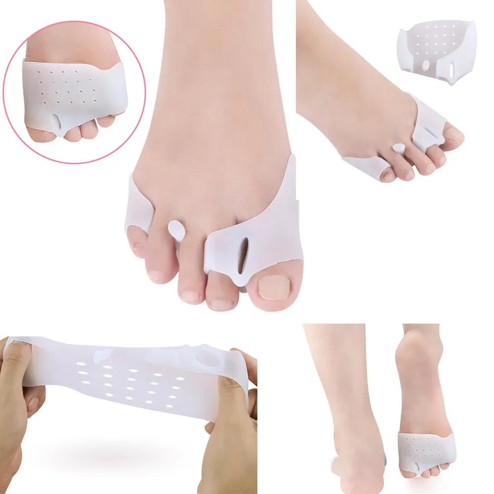 Tcare 1Pair Foot Care Brace Support Gel Foot Pads To Help Relieve Ballet Hallux Valgus Tailor\'s Bunion and Forefoot Pain Support