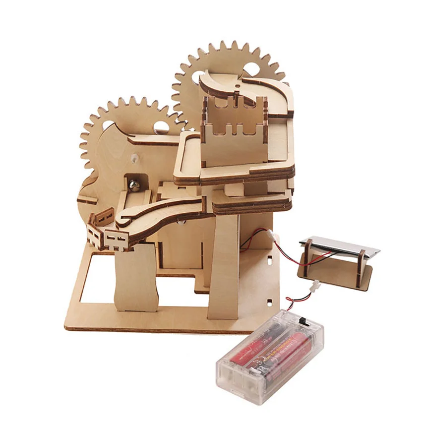3d Children's Educational Creative Wooden Three-dimensional Puzzle Diy Adult Handmade Cross-border Solar-powered Assembly Toy