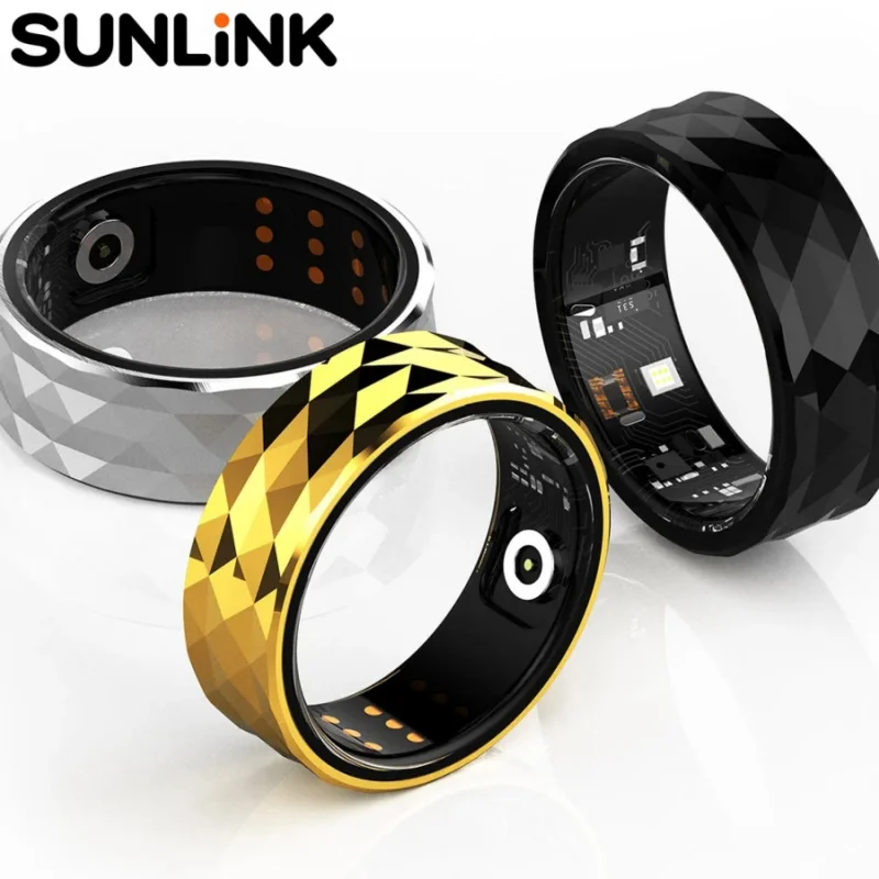

Умное кольцо с функцией мониторинга сердечного ритма, уровня кислорода в крови, шагомером, подсчетом калорий, отслеживанием сна, водонепроницаемое, модное украшение-кольцо (1 шт.)