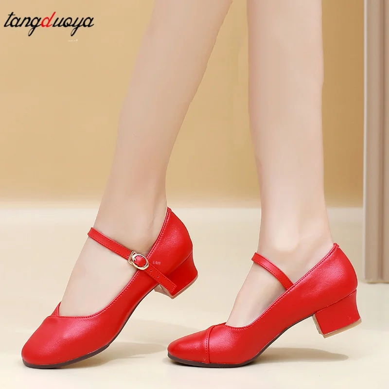Women Tango Modern Dance Shoes Girls Salsa Latin Ballroom Dance Shoes Ladies Low Heel Soft Dancing Shoes Comfortable Sandals