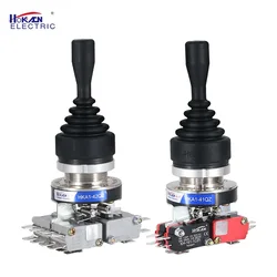 HOKACN 30MM HKA1-41QZ Cross Switch 4 Way Self Latching Locking Reset Momentary 4NO 4NC Monolever Joystick Control Stick Switch