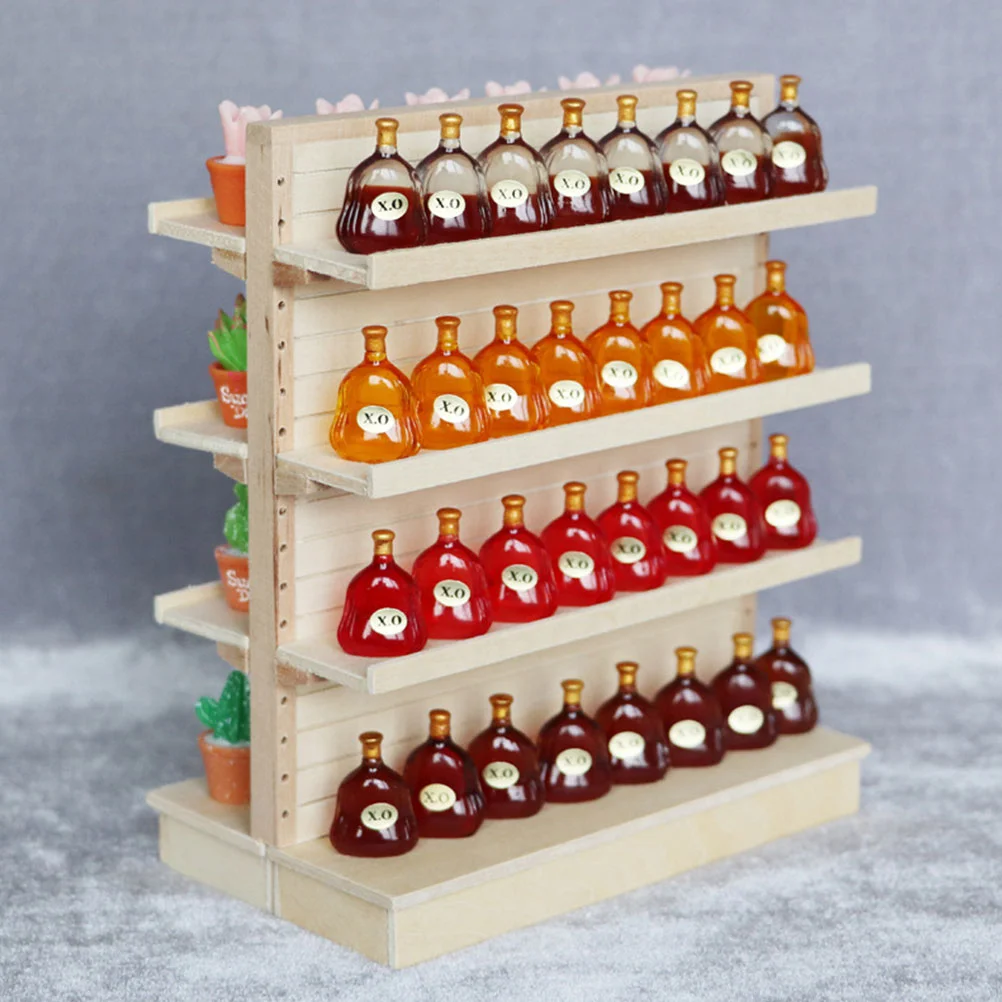 Supermarket Shelves Furniture Mini Wood Shelf Toy Kids Bookshelf Model Things