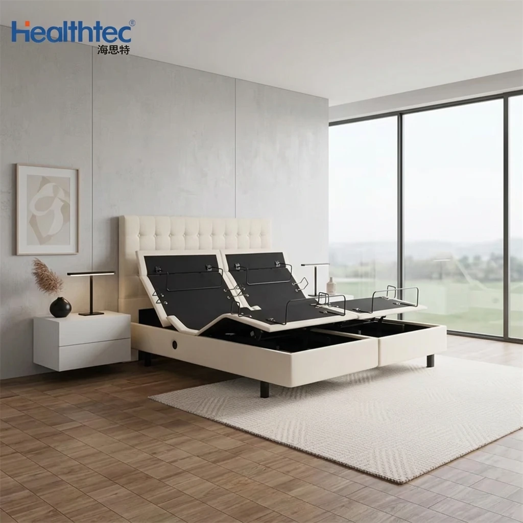 Modern Metal Healthy Deep Sleep Electric Adjustable Smart Bed with Massage Zero Gravity Multi-Position Bed Base Relieve Snoring