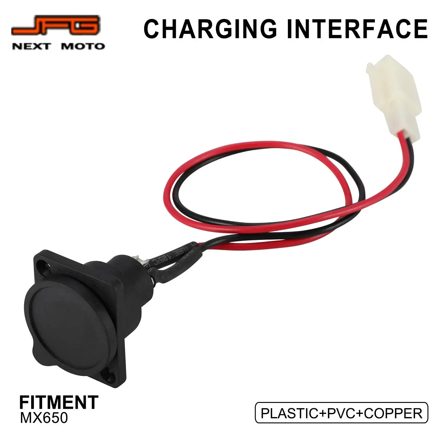 For MX650 Motorcycle Charging Interface Power Cable Charging Socket Port Plug Connector Electric Dirt Bike Scooter Accessories