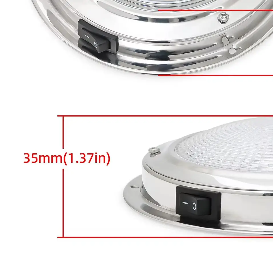 IP65 Waterproof 316 Stainless Steel Boat LED Dome Light 12V LED Ceiling Light for Boat Yacht Caraven Motorhome