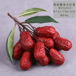 1pcs Simulated Red Date Model Plastic Fake Red Date Props Dried Fruit Health Food Props Toys Nourishing Products