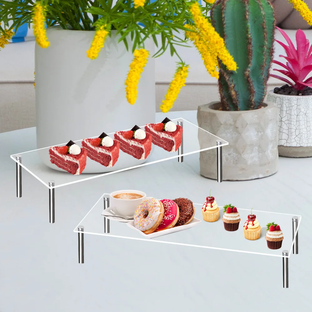 Acrylic Riser,Clear Display Risers Stand Perfume Organizer Cologne Shelf Figures Food Desserts Holder Collection Metal bracket