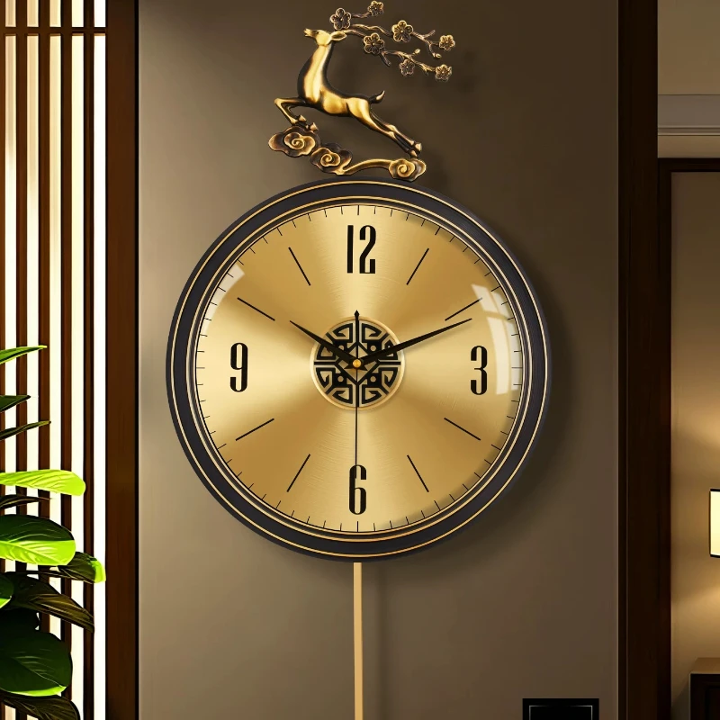 Metal Premium Wall Clock Fashion Upgrade Round Gold Design Bedroom Digital Clock Luxury Modern Horloge Murale Home Decor Items
