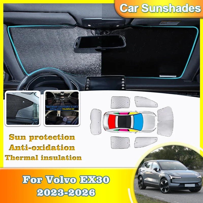 

For Volvo EX30 Plus Accessories 2023-2025 2026 Car Windshield Sunshade Auto Sun Visor Window Sunshades Sunscreen Cover Car Tools