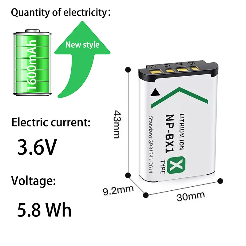 NP BX1 Digital battery, 1600mAh 3.6V Lithium battery , for Sony  digital cameras, np bx1 Digital Battery