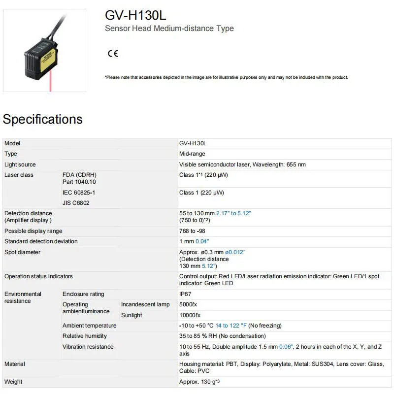 Brand New Genuine GV-H130L KEYENCE laser sensor, amplifier
