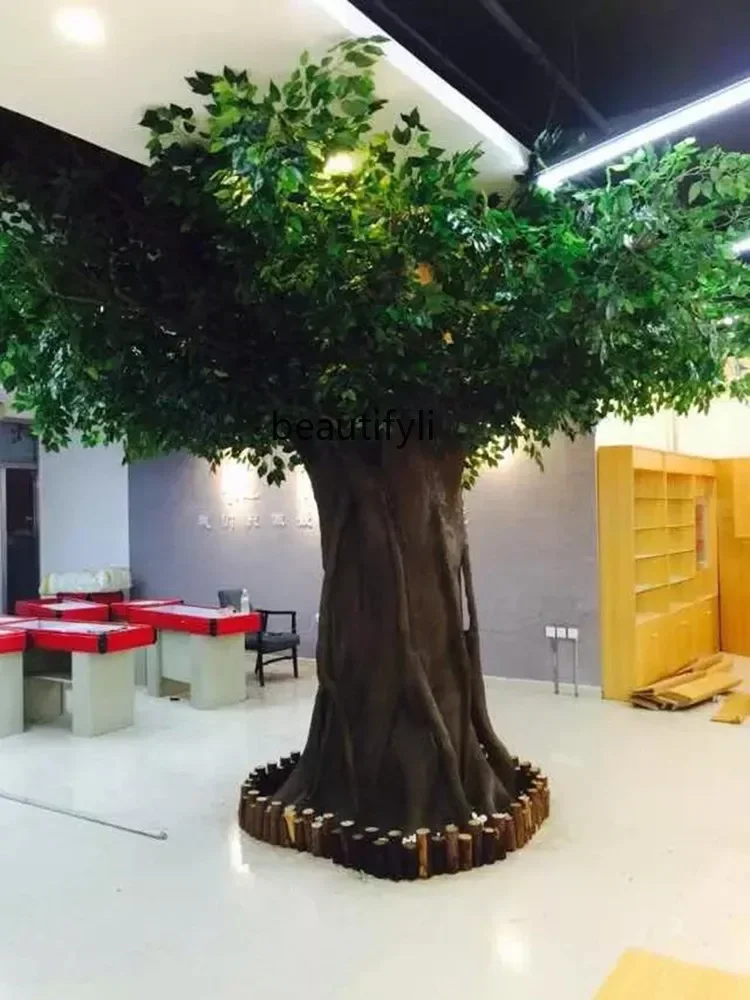 

smt14 Imitative Tree Large Indoor Decorative Tree Fake Trees Landscaping Small Tree Solid Wood Trunk FRP Wrapped Pillars Simulat
