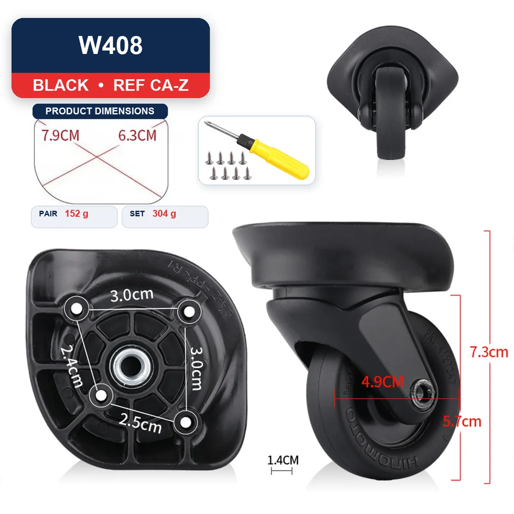 Black Replacement Luggage Wheel For Samsonite C-AIR For Roger 2909 For Samsonite CA-Z Caster Repair Part