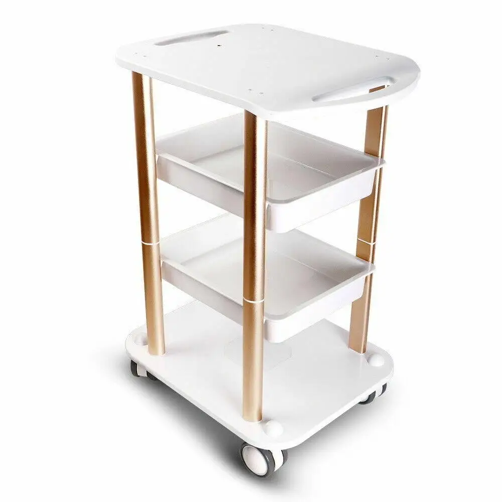 4 Layer Trolley Stand Mobile Rolling Cart 4 Shelf Aluminum Trolley Multi-functional Rack For Beauty Instruments 150kg