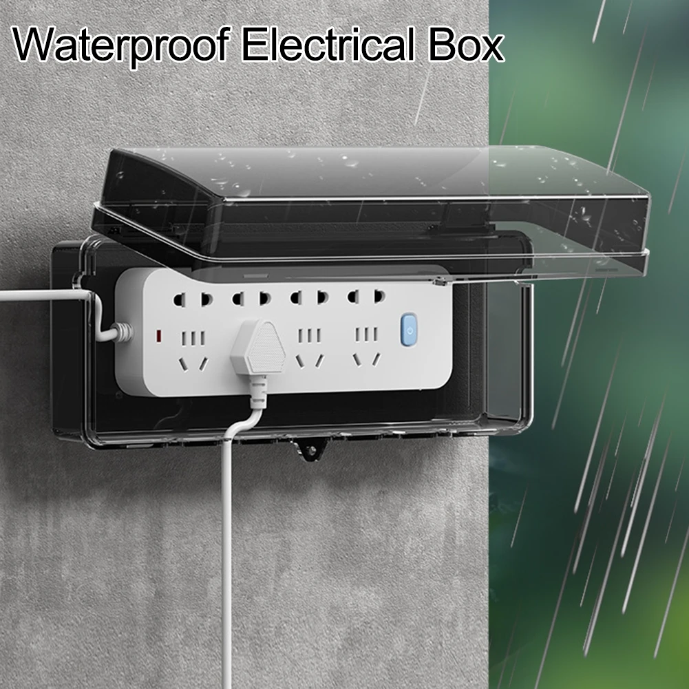 Socket Protective Cover Extended Cord Box With 4/8 Output Holes Lockable Outdoor Socket Rainproof Box Electrical Supplies