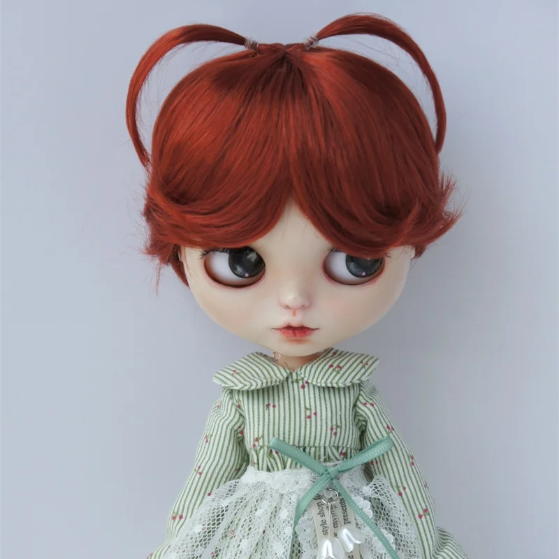 JD807 Short Enfant Baby Cut With Updo Twins pony Synthetic Mohair BJD Doll Wigs OB11 YOSD MSD SD Qbaby Pullip Blythes Hair