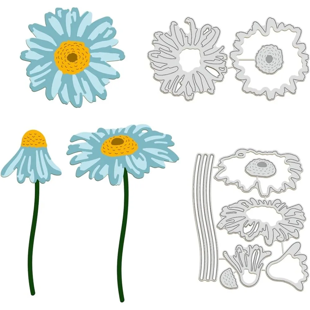 Layered Daisy Metal Die Cuts Layered Daisy Cutting Dies Cut Stencils for Scrapbooking Cutting Dies DIY Album Card Making