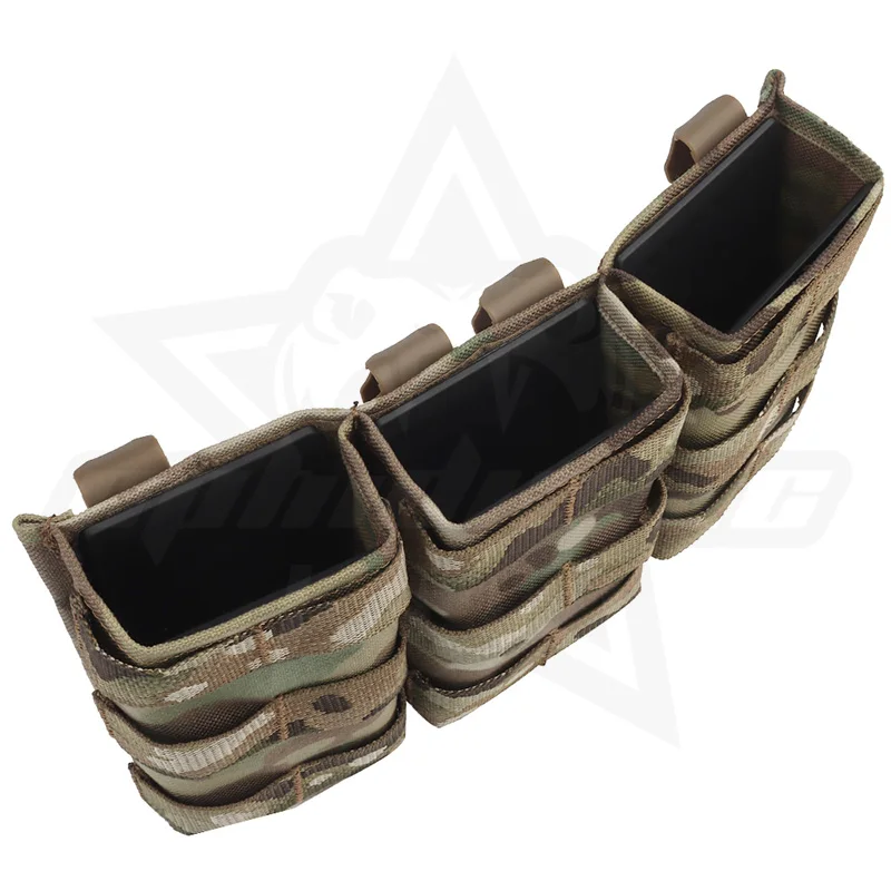 OPHIDIAN 7.62 FAST Triple Magazine Pouch (largo) Accesorio de inserción de funda de nailon para revista abierta de liberación rápida